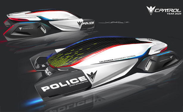 DesignworksUSA E-Patrol: футуристический полицейский концепт Human-Drone