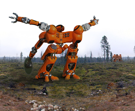 Футуристический робот пожарный - концепция Jordan Guelde