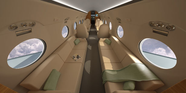 Gulfstream G550: внутренняя элегантность и повышенный комфорт