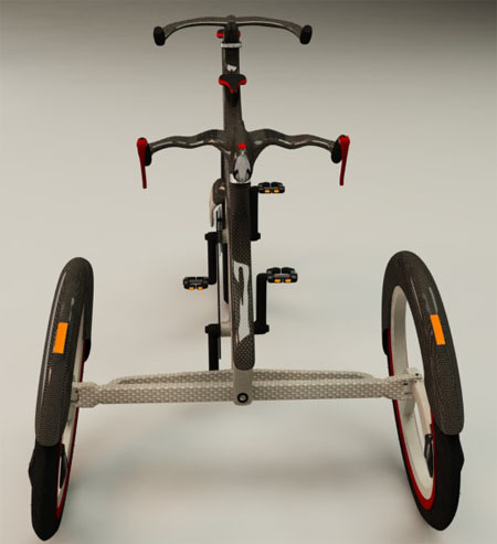 Twin инновационная концепция трехколесного велосипеда